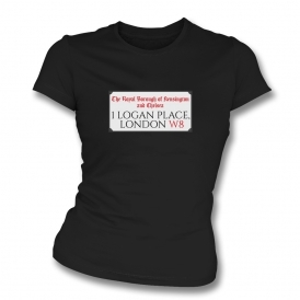 1 Logan Place, London (Freddie Mercury Inspired) Womens Slim Fit T-Shirt