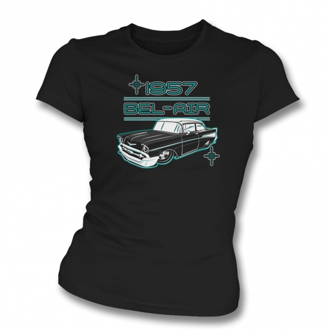 1957 Chevy Bel-Air Womens Slim Fit T-Shirt