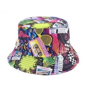 1980s Symbols Reversible Bucket Hat