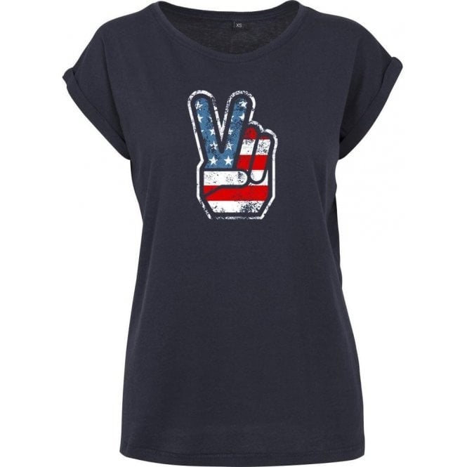 70's USA Fingers Womens Extended Shoulder T-Shirt