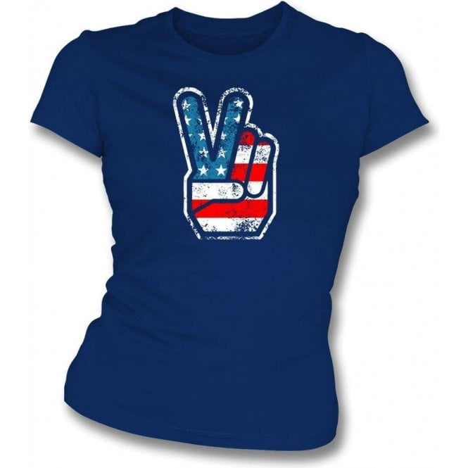 70's USA Fingers Womens Slim Fit T-Shirt