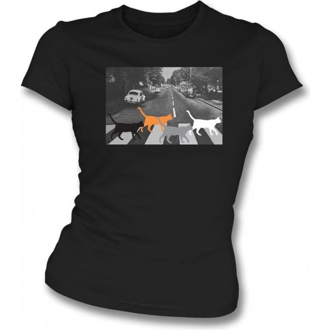 Abbey Road Cats Womens Slim Fit T-Shirt