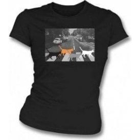 Abbey Road Cats Womens Slim Fit T-Shirt