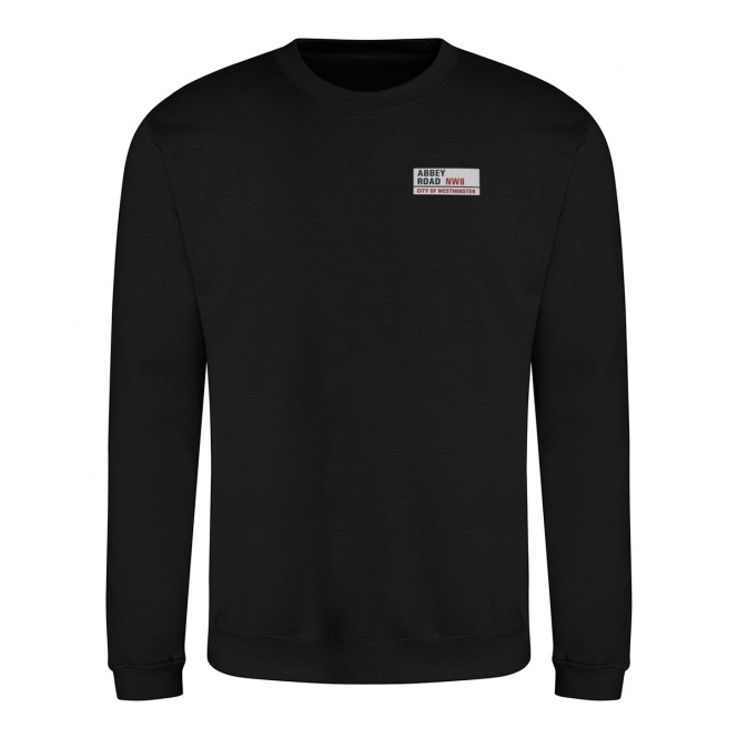 Abbey Road Road Sign (Beatles Influenced) Embroidered Left Breast Logo Sweatshirt