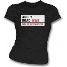 Abbey Road Road Sign Womens Slim Fit T-Shirt