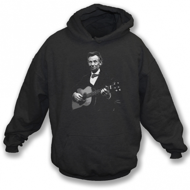 Abraham Lincoln Playing Acoustic Guitar Hooded Sweatshirt