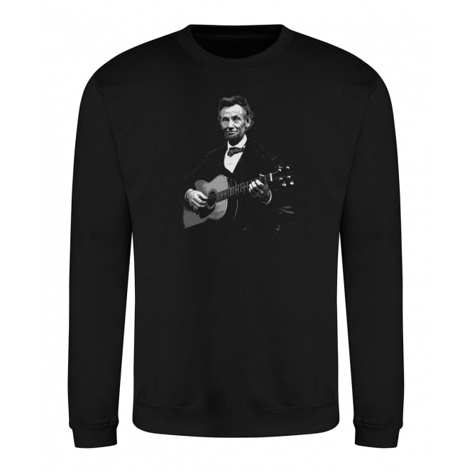 Abraham Lincoln Playing Acoustic Guitar Sweatshirt