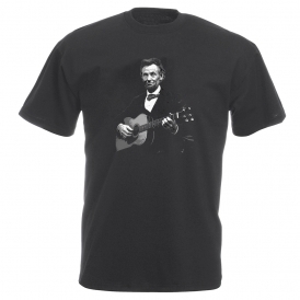 Abraham Lincoln Playing Acoustic Guitar Vintage Wash T-Shirt