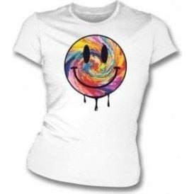 Abstract Acid Smiley Womens Slim Fit T-Shirt