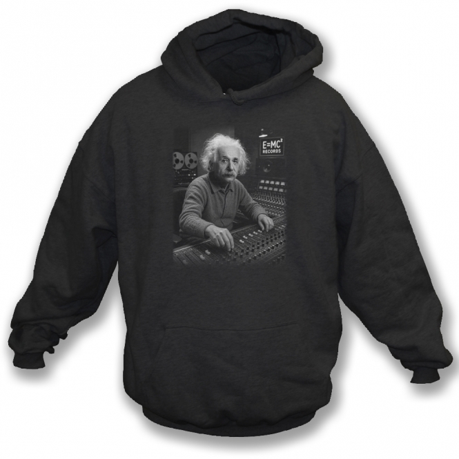 Albert Einstein In Recording Studio Hooded Sweatshirt
