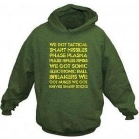 Aliens 'We Got Tactical Smart Missiles...' Movie Slogan Hooded Sweatshirt