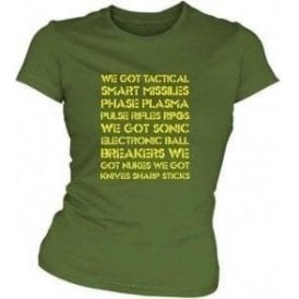 Aliens 'We Got Tactical Smart Missiles...' Movie Slogan Slim Fit T-shirt
