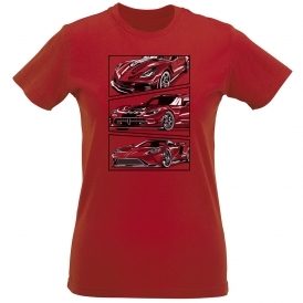 American Cars (Comic Style) Womens Slim Fit T-Shirt