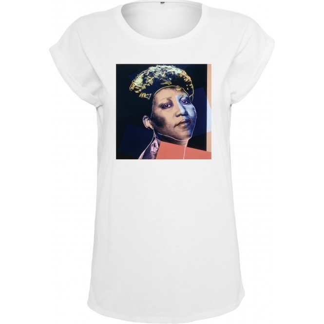 Aretha Franklin (Andy Warhol Influenced) Womens Extended Shoulder T-Shirt