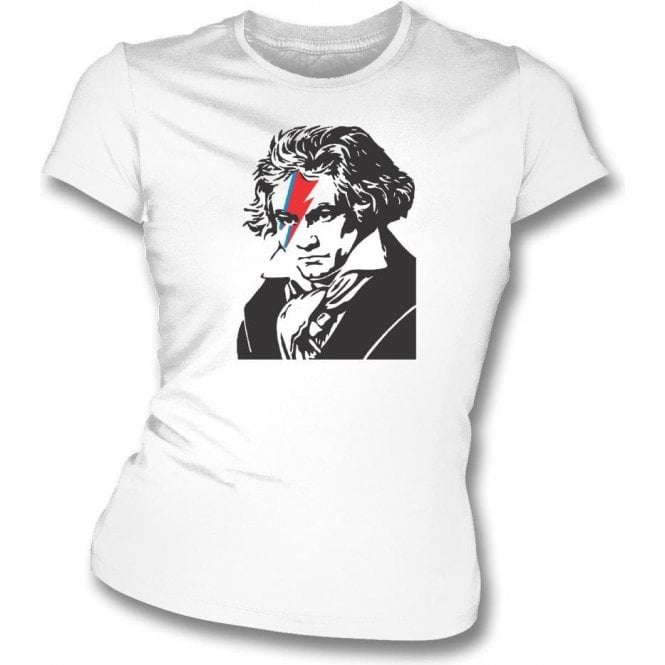 Beethoven Bowie Womens Slim Fit T-Shirt
