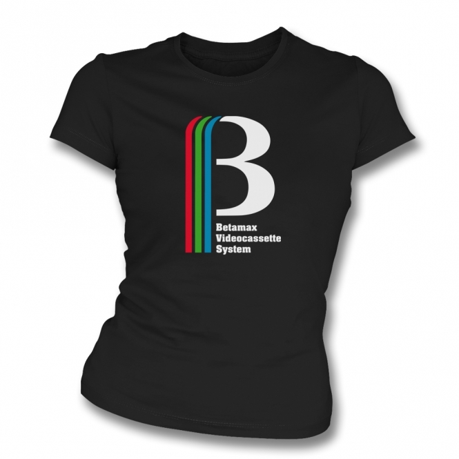 Betamax Videocassette System Womens Slim Fit T-Shirt