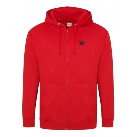 Black Star (As Worn By Paul Weller, The Jam) Embroidered Left Breast Logo Zip Hooded Sweatshirt