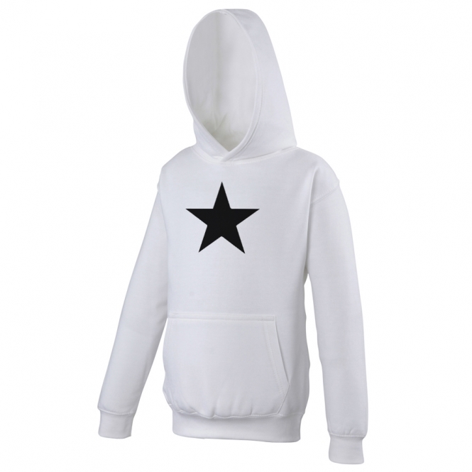 Black Star (As Worn By Paul Weller, The Jam) White Hooded Sweatshirt