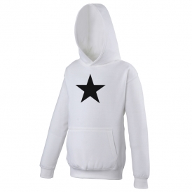Black Star (As Worn By Paul Weller, The Jam) White Hooded Sweatshirt