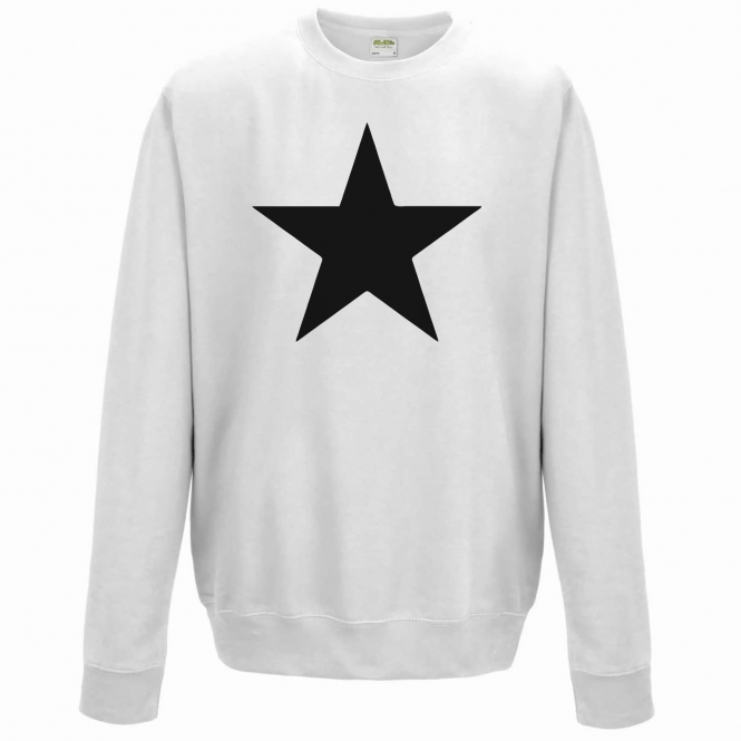 Black Star (As Worn By Paul Weller, The Jam) White Sweatshirt