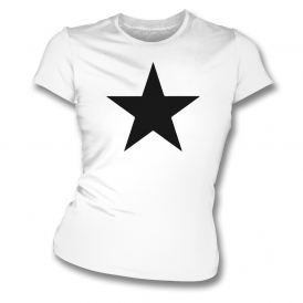 Black Star (As Worn By Paul Weller, The Jam) White Womens Slim Fit T-Shirt