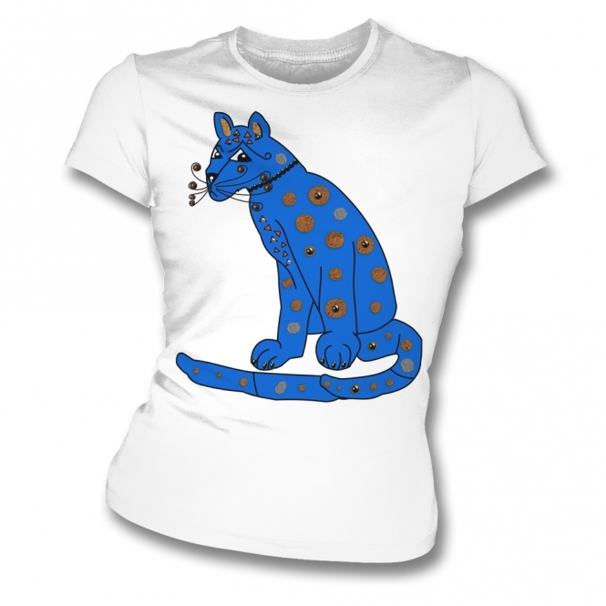 Blue Cat (As Worn By Agnetha Faltskog, ABBA) Womens Slim Fit T-Shirt