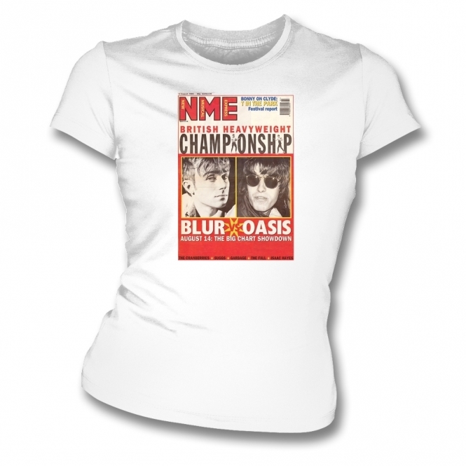 Blur vs. Oasis (NME Cover) Organic Womens Slim Fit T-Shirt