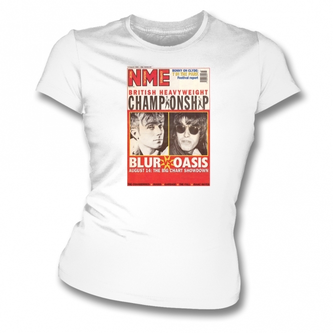 Blur vs. Oasis (NME Cover) Womens Slim Fit T-Shirt