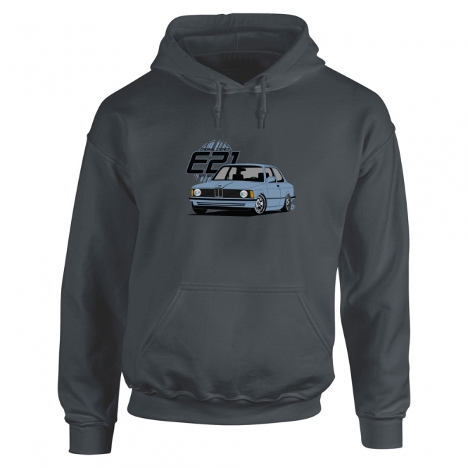 BMW E21 (Blue Car) Kids Hooded Sweatshirt
