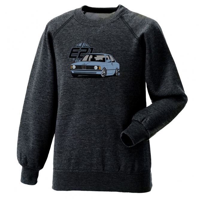 BMW E21 (Blue Car) Kids Sweatshirt