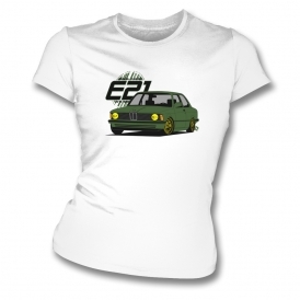 BMW E21 (Green Car) Womens Slim Fit T-Shirt