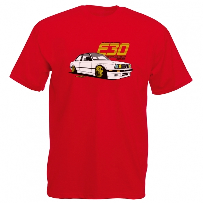 BMW E30 "Beauty And A Beast" (Red Car) T-Shirt