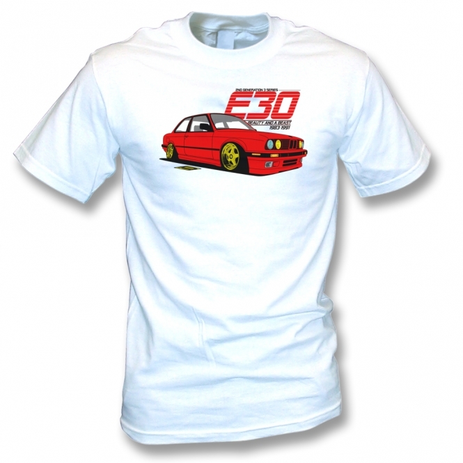 BMW E30 "Beauty And A Beast" (White Car) Kids T-Shirt