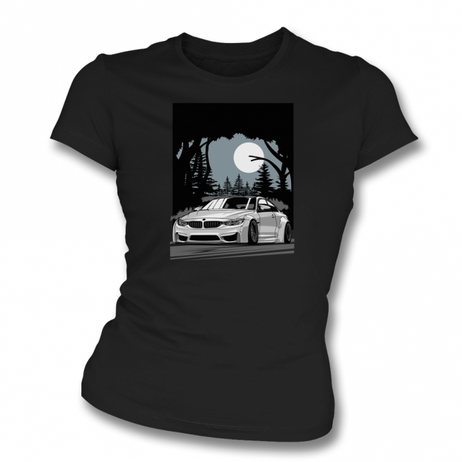 BMW M4 At Night Womens Slim Fit T-Shirt