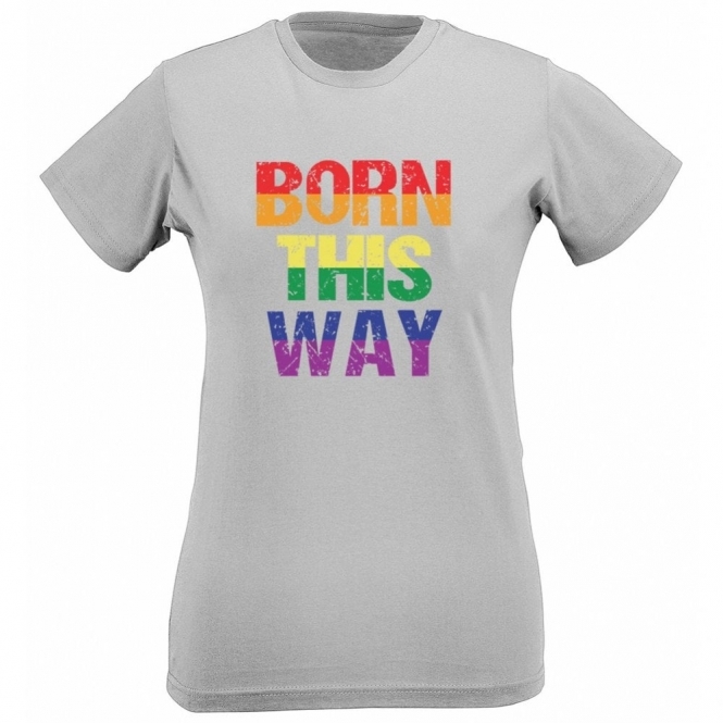 Born This Way (Rainbow Text) Organic Womens Slim Fit T-Shirt