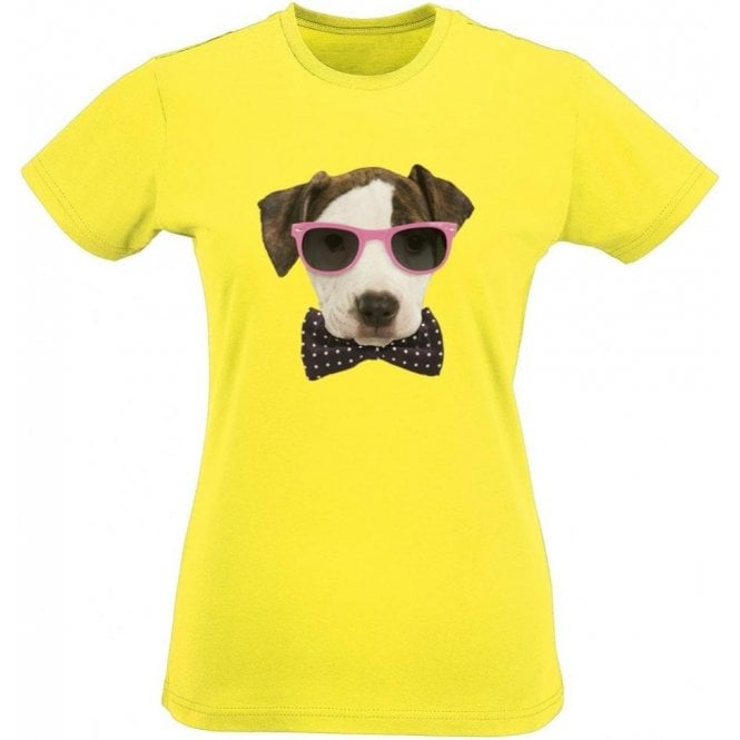 Bow Tie Dog Womens Slim Fit T-Shirt