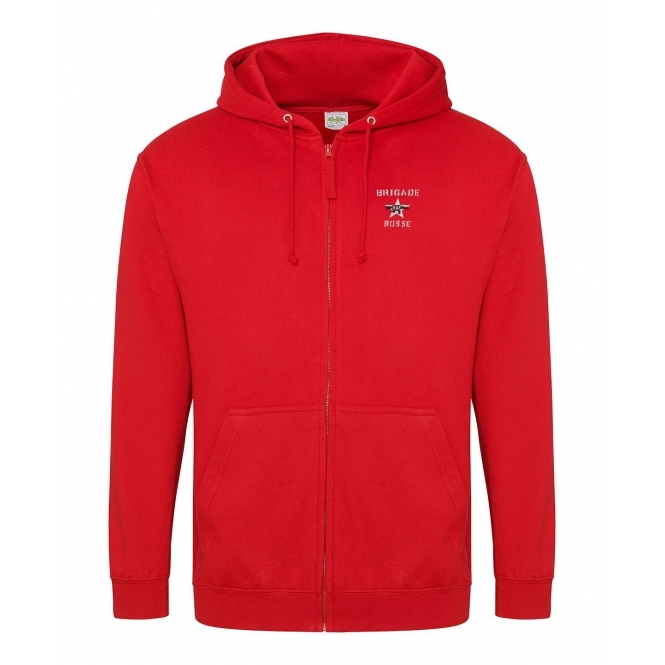 Brigade Rosse (As Worn By Joe Strummer, The Clash) Embroidered Left Breast Logo Zip Hooded Sweatshirt