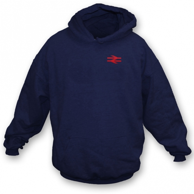 British Rail (As Worn By Damon Albarn, Blur/Gorillaz) Embroidered Left Breast Logo Hooded Sweatshirt