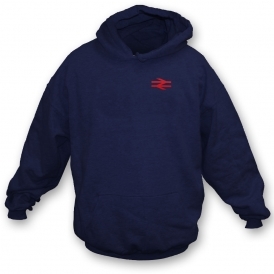 British Rail (As Worn By Damon Albarn, Blur/Gorillaz) Embroidered Left Breast Logo Hooded Sweatshirt
