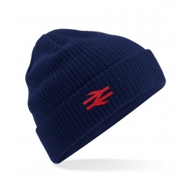 British Rail (As Worn By Damon Albarn, Blur/Gorillaz) Embroidered Organic Cotton Beanie