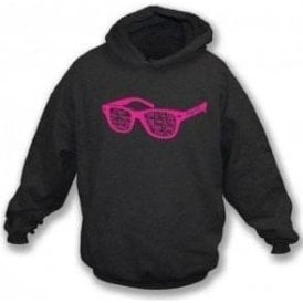 Buddy Holly Glasses Black Hooded Sweatshirt