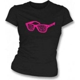 Buddy Holly Glasses Black Womens Slimfit T-Shirt
