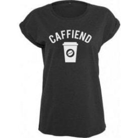 Caffiend Womens Extended Shoulder T-Shirt