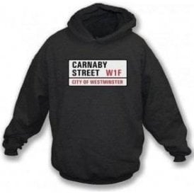 Carnaby Street Road Sign Kids Hooded Sweatshirt