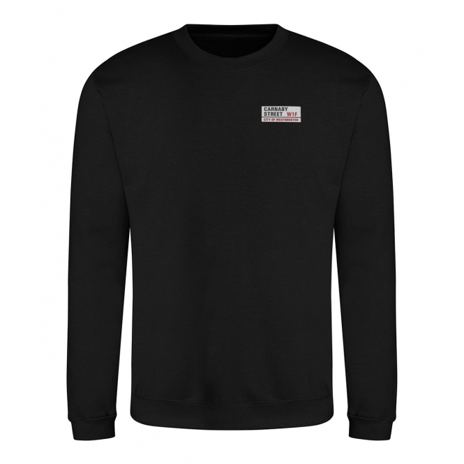 Carnaby Street Road Sign (The Jam Influenced) Embroidered Left Breast Logo Sweatshirt