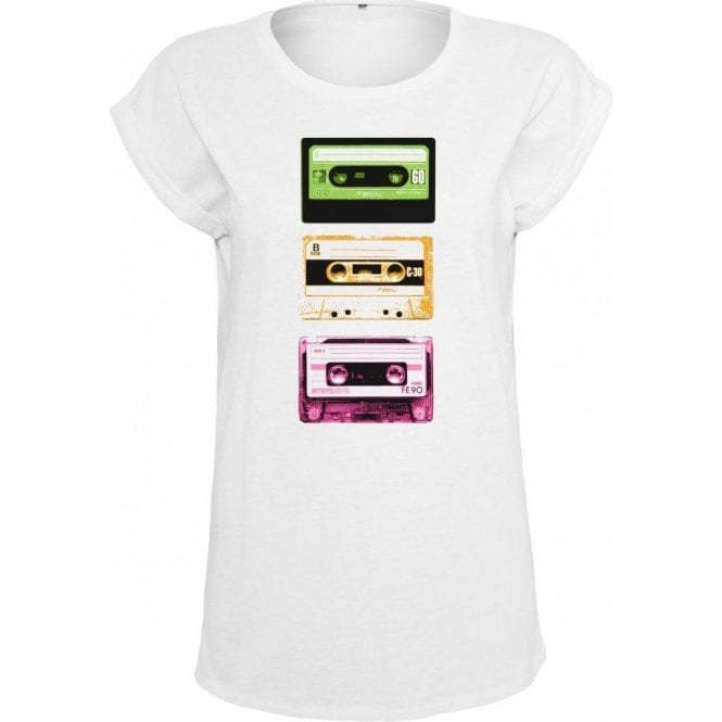 Cassette Tapes Womens Extended Shoulder T-Shirt
