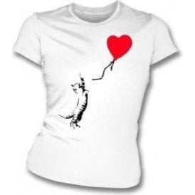 Cat (Banksy Art) Womens Slim Fit T-Shirt