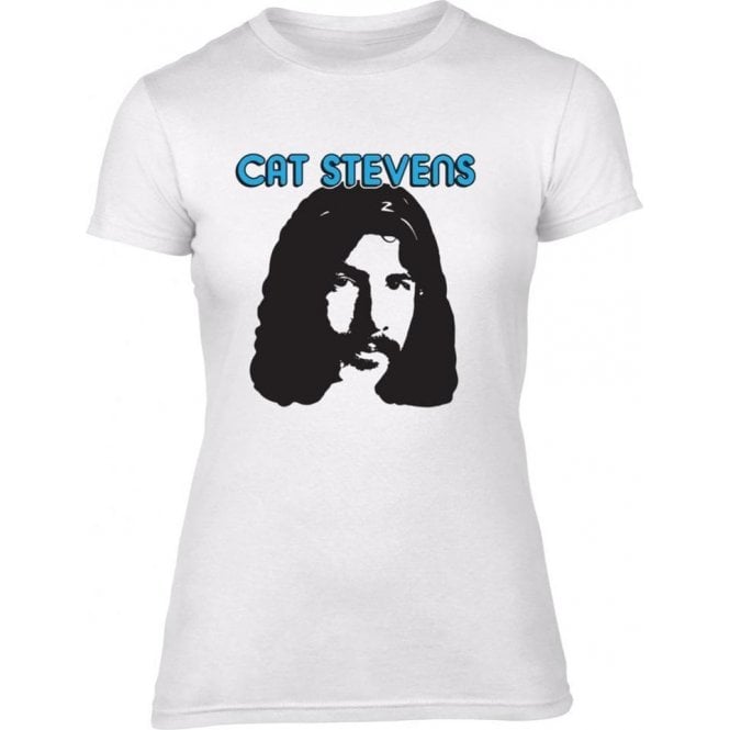 Cat Stevens 70's Face (As Worn By Albert Hammond Jnr., The Strokes) Womens Slim Fit T-Shirt