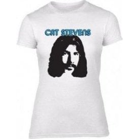 Cat Stevens 70's Face (As Worn By Albert Hammond Jnr., The Strokes) Womens Slim Fit T-Shirt