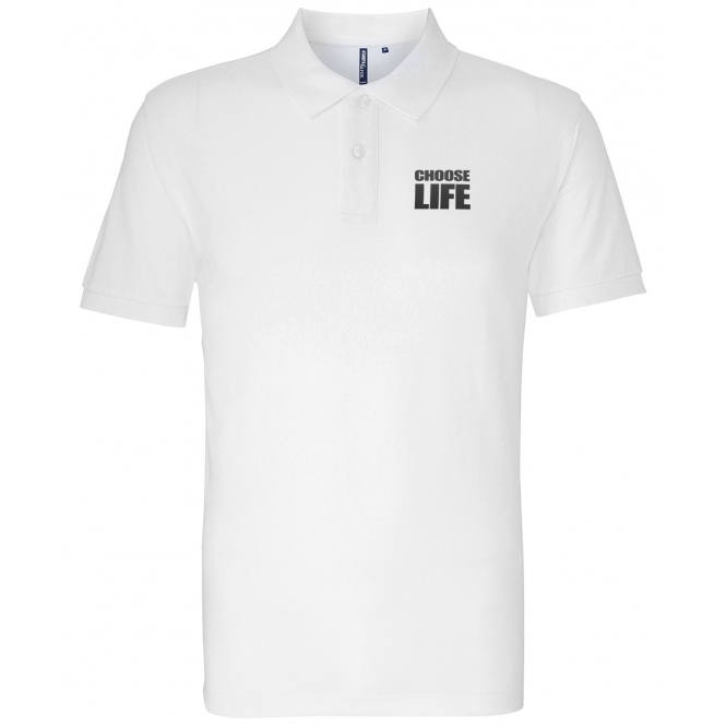 Choose Life (As Worn By George Michael & Andrew Ridgeley, Wham!) Embroidered Left Breast Logo Polo Shirt